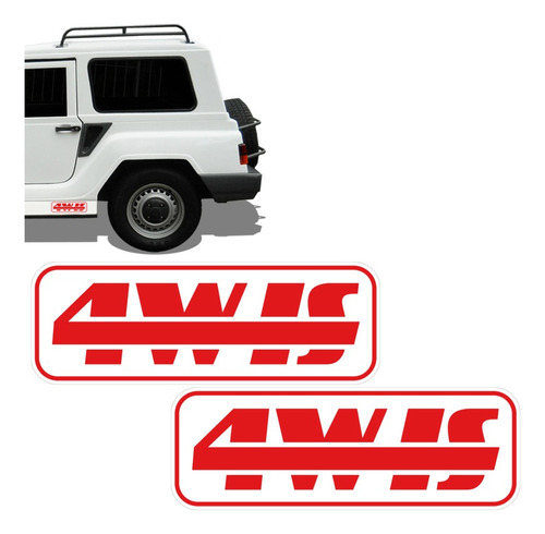 Par De Adesivos 4w Is Linha Gurgel Emblema Lateral Vermelho