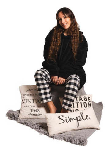 Imagen 4 de 8 de Buzo Pijama Hoodie Canguro Corderito Capucha Hombre Mujer