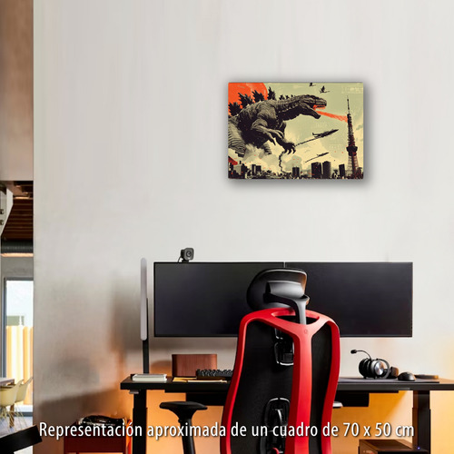 Cuadro Godzilla Art Vs Medidas Impreso En Lienzo Canvas Godzilla Art 70x50