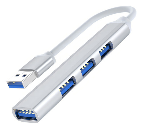 Hub Adaptador Usb 3.0 Phull 4 En 1 Multipuerto Ultra Slim Multiplicador Para Pc Carcaza De Aluminio