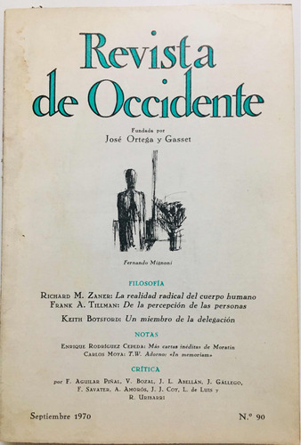 Revista De Occidente # 90 Septiembre 1970 Theodore Adorno