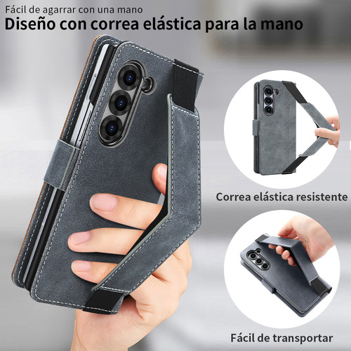 Funda De Piel Con Ranura Para Tarjetas Y Tapa Para Samsung Fold 5 6
