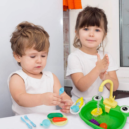Juguete De Agua Fregadero Cocina Con Accesorios Niños Rana