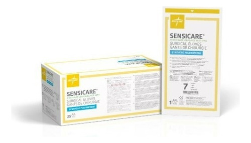 Guantes Estériles Neopreno Sensicare Aloe V Medline 50 Pzas. Color Blanco Talla 7