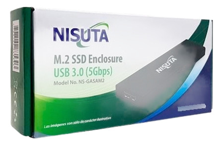 Adaptador Case Externo Usb 3.0 Disco Ssd M2 Nisuta Ns-gasam2 Negro