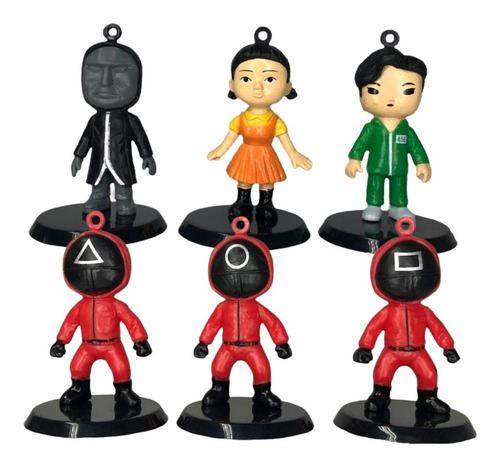 Colección De 6 Figuras De Personajes Del Calamar 7cm