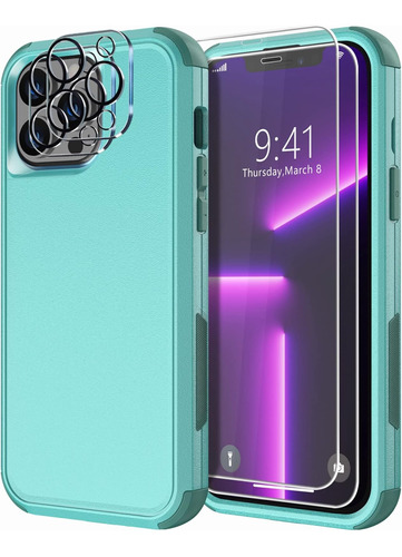 Diverbox Diseñado Para iPhone 13 Pro Funda Con Protector De