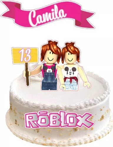 Topo para bolo Roblox menina.