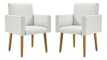 Comprar Kit 2 Cadeiras Recepção Poltrona Decorativa Recepção Linho