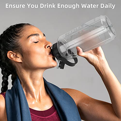 Botella De Agua Olerd De Medio Galón/64 Oz Con Asa, A Prueba