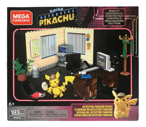 Detective Pikachu Office Mega Construx Ggk26 183pz Pokemon 183 (Usado)