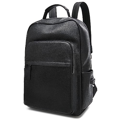 Laorentou Mochilas De Cuero Genuino College 15 Laptop D37tb