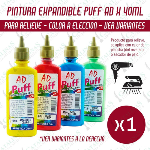 Pintura Puff Ad Expandible Al Calor X 40ml Microcentro