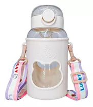 10 Cantimplora Botella De Agua Infantil Kawaii C/correa 1.3l