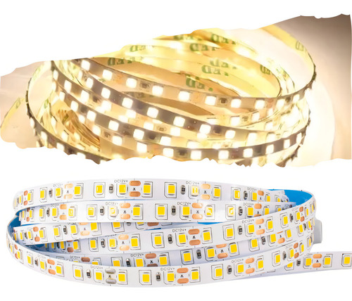 Rollo Led Unicolor Blanco Cálido 2835 De 5 Metros 120 Leds Por Metro Recortable Tira De Luces Led Con Alta Intensidad De Brillo Marca Dosyu