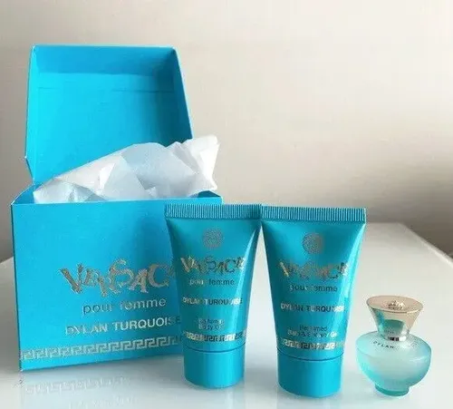Versace Dylan Turquesa 3-pc Travel Set | Frete grátis