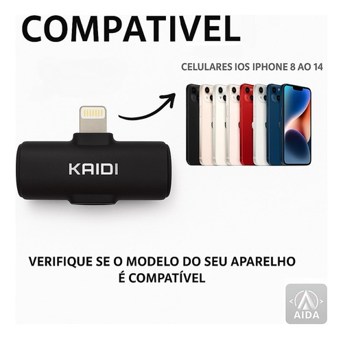 Lapela Sem Fio Kaidi Duplo - Compatível Com iPhone