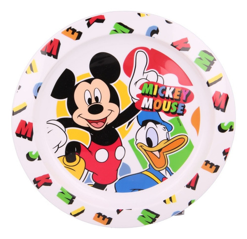 Plato Plano Niños Mickey Mouse Disney Summer Bpa Free