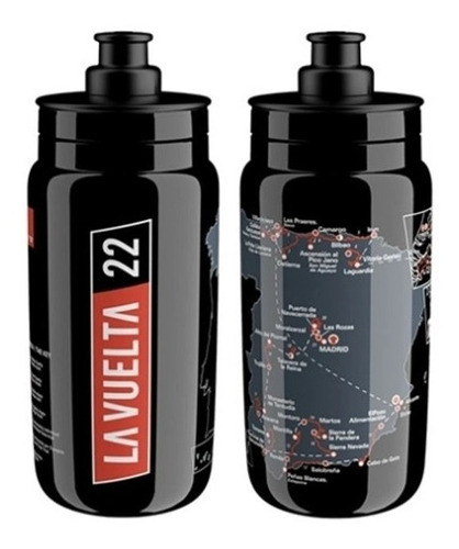 Anfora Fly Mapa Vuelta 2022 Negro 550ml