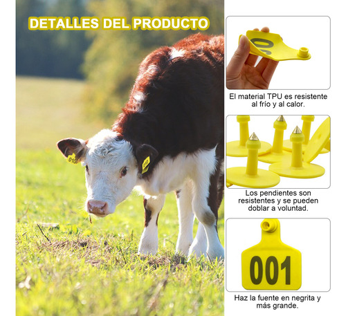 100pcs Arete Cabra Borrego Ganado Enumerado Láser Con Numero