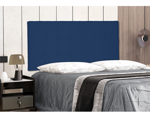 Painel Verona Cama Box Solteiro 90cm Suede - Ssx Multicoisas Cor Azul-marinho