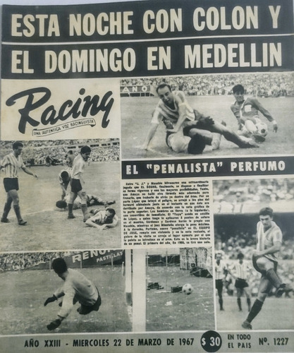 Revista Racing 1227 Copa 31 De Octubre 3 Racing 0