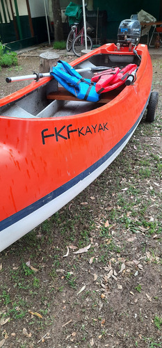 Canobote Largo 3.85mt 2 Tambuchos Motor 15hp Chalecos Remos