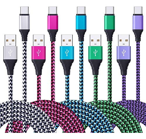 Cable Usb Tipo C 5 Unidades De 6 Pies De Fivebox Rapido Usb