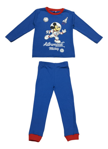 Pijama Mickey Disney Varon 2 Piezas Invierno Nene 4 Años