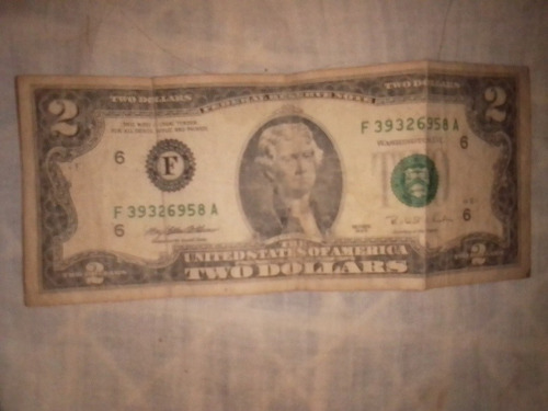 Imagen 1 de 1 de Billete De Dos Dólares Del Año 1995