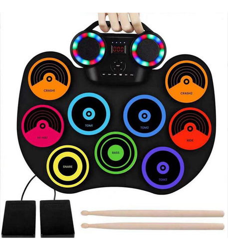 Kit De Batería De Rollo De Batería De Tambor Portátil