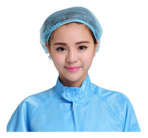 7 Protectoras Elásticas Para El Cabello 100x Nonwovens Azul