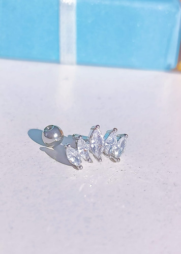 Aro Piercing Punto De Luz Helix Flat Lobulo Zirconia Unidad