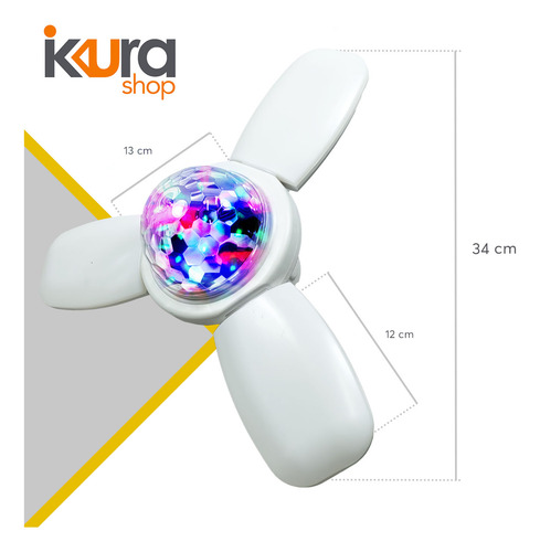 Foco Lámpara Con Bocina Led Rgb 3 Aspas 20w Mavrik 14207