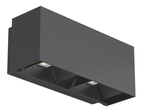 Spot Pared Led 18w Doble Haz Regulable Aluminio Negro Chiaro