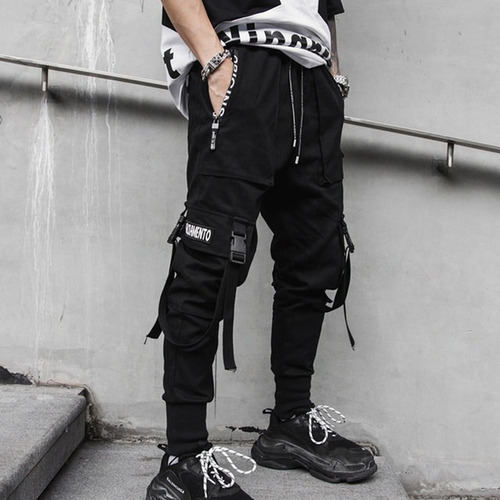 Pantalones Cargo Hip Hop Joggers Con Mot