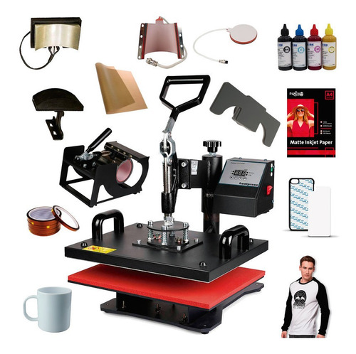 Estampadora Sublimacion Combo 8 En 1 38x38 Remera Taza Gorrapara Sublimar Estampar Remeras Tazas Celulares Envío Gratis