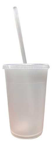 Vaso Con Popote 21 Pzas Reusable Personalizados Todos 16oz Transparente