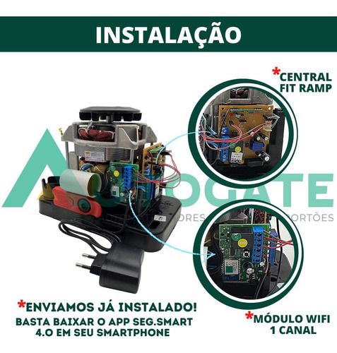 Motor Portão Seg Next 1/4 300kg 2tx Abre Por Celular Wifi Cor Verde Voltagem 110v