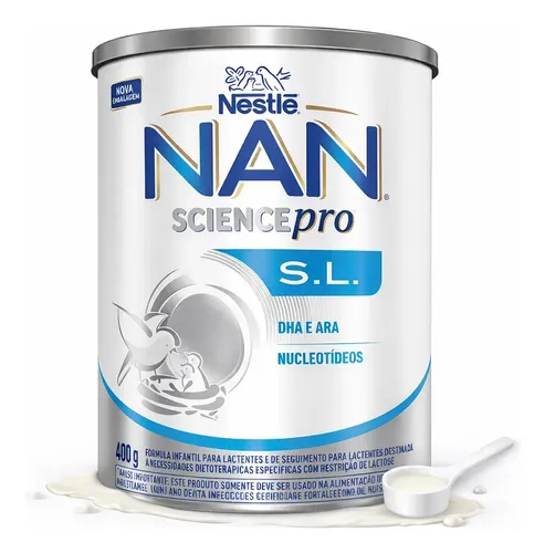 Fórmula infantil Nestlé Nan S.L. lata sem lactose 400g 0 a 36 meses