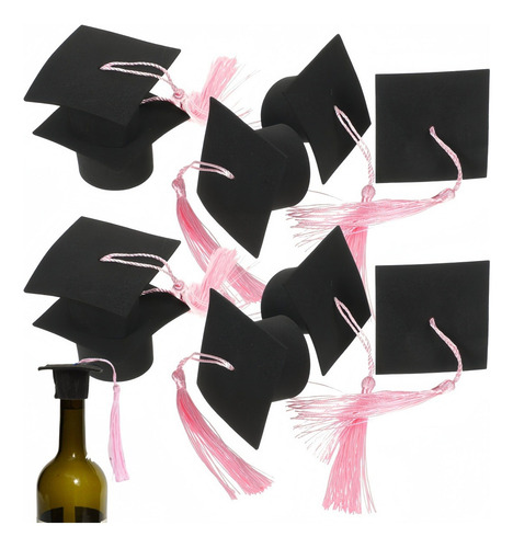 10 Sombreros De Graduación Con Borlas Rosas