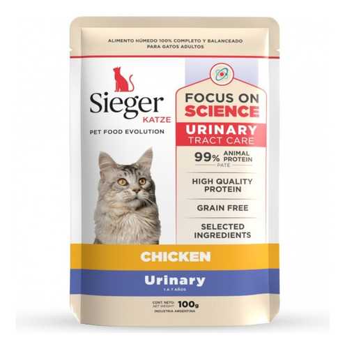 Pouch Gato Sieger Urinary 100 Grs X 12 Unidades