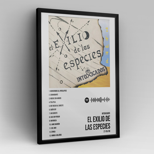 Cuadro Intoxicados El Exilio De Las Especies 40x30 Cm Negro