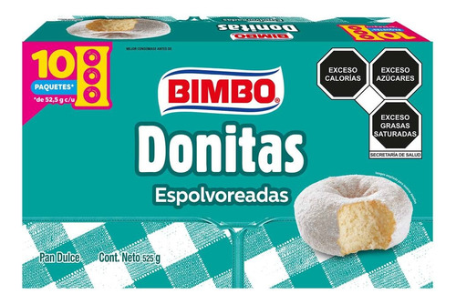 Donitas Espolvoreadas Bimbo 10 Paquetes Con 3 Pza C/u 525g