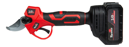 Tesoura De Poda 25mm De Corte Brushless Com Maleta Toyama Cor Vermelho Com Preto