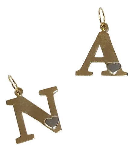 comprar Inicial Letra Oro Kts 0.5 Grs Corazon Oro Blanco Fabricacion
