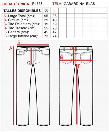 Pantalón Mujer Moda Gabardina Semi Elastizada One Pa853