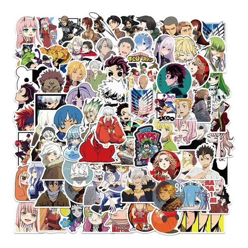 100 Stickers Anime Mix Variado Muchos Animes