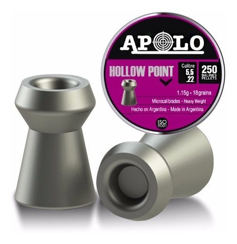 Combo 3 Latas Balines Apolo Hollow Point 5,5 Mm X