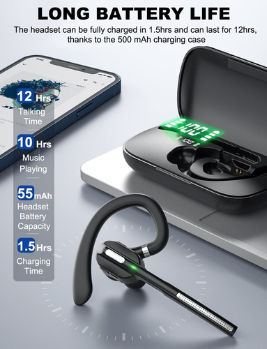 Auriculares Bluetooth Dechoyecho V5.1 Con Carcasa De Batería